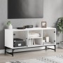 Mueble de TV con puertas de vidrio blanco 102x37x50 cm de , Muebles TV - Ref: Foro24-836532, Precio: 64,13 €, Descuento: %