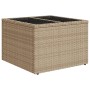 Garden table glass surface PE rattan beige 55x55x37 cm by , Garden tables - Ref: Foro24-366058, Price: 78,99 €, Discount: %