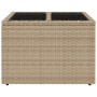 Garden table glass surface PE rattan beige 55x55x37 cm by , Garden tables - Ref: Foro24-366058, Price: 78,99 €, Discount: %