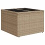 Garden table glass surface PE rattan beige 55x55x37 cm by , Garden tables - Ref: Foro24-366058, Price: 78,99 €, Discount: %