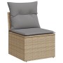 Garden sofa without armrests with beige PE rattan cushions by , Outdoor sofas - Ref: Foro24-366100, Price: 59,29 €, Discount: %