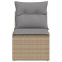 Garden sofa without armrests with beige PE rattan cushions by , Outdoor sofas - Ref: Foro24-366100, Price: 59,29 €, Discount: %