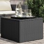 Gartentisch Glasoberfläche PE Rattan schwarz 55x55x37 cm von , Gartentische - Ref: Foro24-365969, Preis: 78,77 €, Rabatt: %