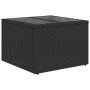 Garden table glass surface PE rattan black 55x55x37 cm by , Garden tables - Ref: Foro24-365969, Price: 78,77 €, Discount: %