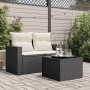 Garden table glass surface PE rattan black 55x55x37 cm by , Garden tables - Ref: Foro24-365969, Price: 78,77 €, Discount: %