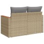 2-seater garden sofa with cushions, beige synthetic rattan by , Outdoor sofas - Ref: Foro24-366109, Price: 188,99 €, Discount: %