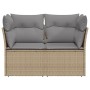 2-seater garden sofa with cushions, beige synthetic rattan by , Outdoor sofas - Ref: Foro24-366102, Price: 156,99 €, Discount: %