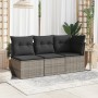 Garden sofa without armrests with gray PE rattan cushions by , Outdoor sofas - Ref: Foro24-366135, Price: 61,76 €, Discount: %