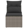 Garden sofa without armrests with gray PE rattan cushions by , Outdoor sofas - Ref: Foro24-366135, Price: 61,76 €, Discount: %