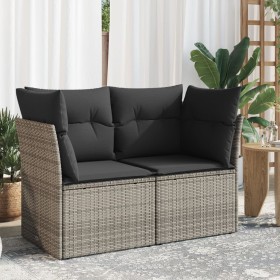 Gartensofa mit Kissen, 2-Sitzer, graues synthetisches Rattan von , Outdoor-Sofas - Ref: Foro24-366114, Preis: 159,64 €, Rabat...