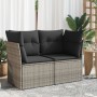 Garden sofa with cushions 2 seater gray synthetic rattan by , Outdoor sofas - Ref: Foro24-366114, Price: 154,23 €, Discount: %