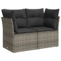 Gartensofa mit Kissen, 2-Sitzer, graues synthetisches Rattan von , Outdoor-Sofas - Ref: Foro24-366114, Preis: 154,23 €, Rabat...