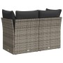 Garden sofa with cushions 2 seater gray synthetic rattan by , Outdoor sofas - Ref: Foro24-366114, Price: 154,23 €, Discount: %