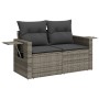 Gartensofa mit Kissen, 2-Sitzer, graues synthetisches Rattan von , Outdoor-Sofas - Ref: Foro24-366123, Preis: 188,55 €, Rabat...