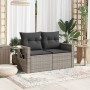 Gartensofa mit Kissen, 2-Sitzer, graues synthetisches Rattan von , Outdoor-Sofas - Ref: Foro24-366123, Preis: 188,55 €, Rabat...