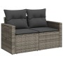 Gartensofa mit Kissen, 2-Sitzer, graues synthetisches Rattan von , Outdoor-Sofas - Ref: Foro24-366123, Preis: 188,55 €, Rabat...