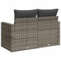 Gartensofa mit Kissen, 2-Sitzer, graues synthetisches Rattan von , Outdoor-Sofas - Ref: Foro24-366123, Preis: 188,55 €, Rabat...