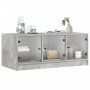 Mesa de centro con puertas de vidrio grs hormigón 102x50x42 cm de , Mesas de centro - Ref: Foro24-836416, Precio: 85,49 €, De...