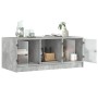 Mesa de centro con puertas de vidrio grs hormigón 102x50x42 cm de , Mesas de centro - Ref: Foro24-836416, Precio: 85,49 €, De...