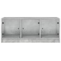 Mesa de centro con puertas de vidrio grs hormigón 102x50x42 cm de , Mesas de centro - Ref: Foro24-836416, Precio: 85,49 €, De...