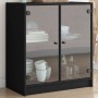 Armario auxiliar con puertas de vidrio negro 68x37x75,5 cm de , Aparadores - Ref: Foro24-836421, Precio: 85,58 €, Descuento: %