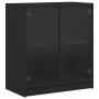 Armario auxiliar con puertas de vidrio negro 68x37x75,5 cm de , Aparadores - Ref: Foro24-836421, Precio: 85,58 €, Descuento: %