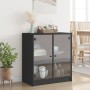 Armario auxiliar con puertas de vidrio negro 68x37x75,5 cm de , Aparadores - Ref: Foro24-836421, Precio: 85,58 €, Descuento: %