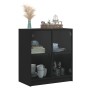 Armario auxiliar con puertas de vidrio negro 68x37x75,5 cm de , Aparadores - Ref: Foro24-836421, Precio: 85,58 €, Descuento: %