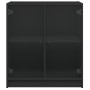 Armario auxiliar con puertas de vidrio negro 68x37x75,5 cm de , Aparadores - Ref: Foro24-836421, Precio: 85,58 €, Descuento: %