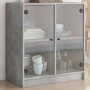 Armario auxiliar puertas de vidrio gris hormigón 68x37x75,5 cm de , Aparadores - Ref: Foro24-836423, Precio: 81,64 €, Descuen...