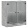 Armario auxiliar puertas de vidrio gris hormigón 68x37x75,5 cm de , Aparadores - Ref: Foro24-836423, Precio: 81,64 €, Descuen...