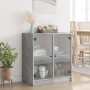 Auxiliary cupboard with concrete gray glass doors 68x37x75.5 cm by , Sideboards - Ref: Foro24-836423, Price: 81,64 €, Discoun...