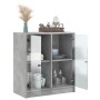 Armario auxiliar puertas de vidrio gris hormigón 68x37x75,5 cm de , Aparadores - Ref: Foro24-836423, Precio: 81,64 €, Descuen...