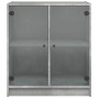 Armario auxiliar puertas de vidrio gris hormigón 68x37x75,5 cm de , Aparadores - Ref: Foro24-836423, Precio: 81,64 €, Descuen...