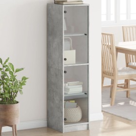 Sideboard with concrete gray glass doors 35x37x142 cm by , Sideboards - Ref: Foro24-836437, Price: 108,99 €, Discount: %