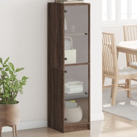 Sideboard with oak brown glass doors 35x37x142 cm by , Sideboards - Ref: Foro24-836440, Price: 111,36 €, Discount: %