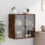 Wall cabinet with smoked oak glass doors 68x37x68.5 cm by , Lockers and storage cabinets - Ref: Foro24-836494, Price: 70,99 €...