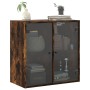 Wall cabinet with smoked oak glass doors 68x37x68.5 cm by , Lockers and storage cabinets - Ref: Foro24-836494, Price: 70,99 €...