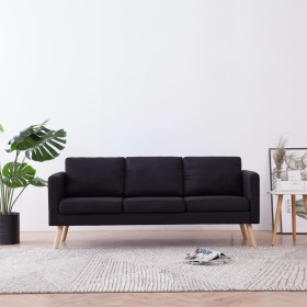 3 seater black fabric sofa by vidaXL, Sofas - Ref: Foro24-281360, Price: 367,92 €, Discount: %