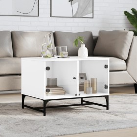 Coffee table with white glass doors 68.5x50x50 cm by , Coffee table - Ref: Foro24-836539, Price: 65,33 €, Discount: %