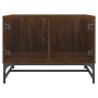 Coffee table with oak brown glass doors 68.5x50x50 cm by , Coffee table - Ref: Foro24-836545, Price: 65,33 €, Discount: %