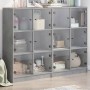 Estantería con puertas madera de ingeniería gris 136x37x109 cm de , Librerías y estanterías - Ref: Foro24-3206513, Precio: 23...