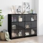 Estantería con puertas madera de ingeniería negro 136x37x109 cm de , Librerías y estanterías - Ref: Foro24-3206511, Precio: 2...