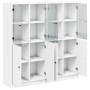 Black engineered wood shelving unit with doors 136x37x142 cm by , Bookcases and shelves - Ref: Foro24-3206524, Price: 239,79 ...