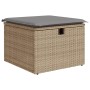 Taburete de jardín con cojín ratán sintético beige 55x55x37cm de , Otomanas de exterior - Ref: Foro24-366091, Precio: 64,05 €...