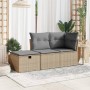 Garden stool with beige synthetic rattan cushion 55x55x37cm by , Outdoor ottomans - Ref: Foro24-366091, Price: 64,05 €, Disco...