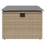 Garden stool with beige synthetic rattan cushion 55x55x37cm by , Outdoor ottomans - Ref: Foro24-366091, Price: 64,05 €, Disco...