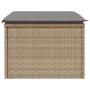 Garden stool with beige synthetic rattan cushion 55x55x37cm by , Outdoor ottomans - Ref: Foro24-366091, Price: 64,05 €, Disco...