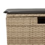 Garden stool with beige synthetic rattan cushion 55x55x37cm by , Outdoor ottomans - Ref: Foro24-366091, Price: 64,05 €, Disco...