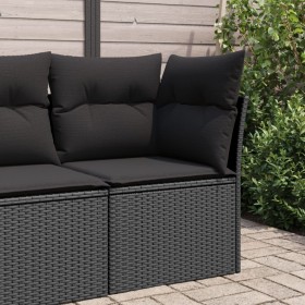 Garten-Ecksofa mit schwarzen synthetischen Rattankissen von , Outdoor-Sofas - Ref: Foro24-365962, Preis: 88,99 €, Rabatt: %